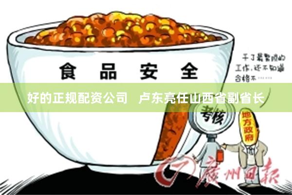 好的正规配资公司   卢东亮任山西省副省长