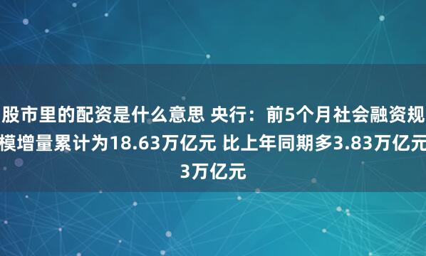 股市里的配资是什么意思 央行：前5个月社会融资规模增量累计为18.63万亿元 比上年同期多3.83万亿元